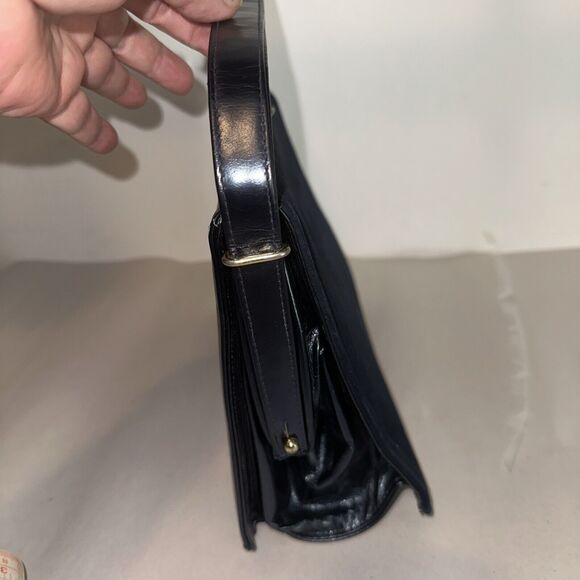 Vintage 40s/50s Leon of California Clutch Handbag Mixed Faux Patent/suede Navy - Picture 3 of 11